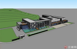 现代风格工厂多层建筑SU模型在建筑咨询中的深度解析与应用价值